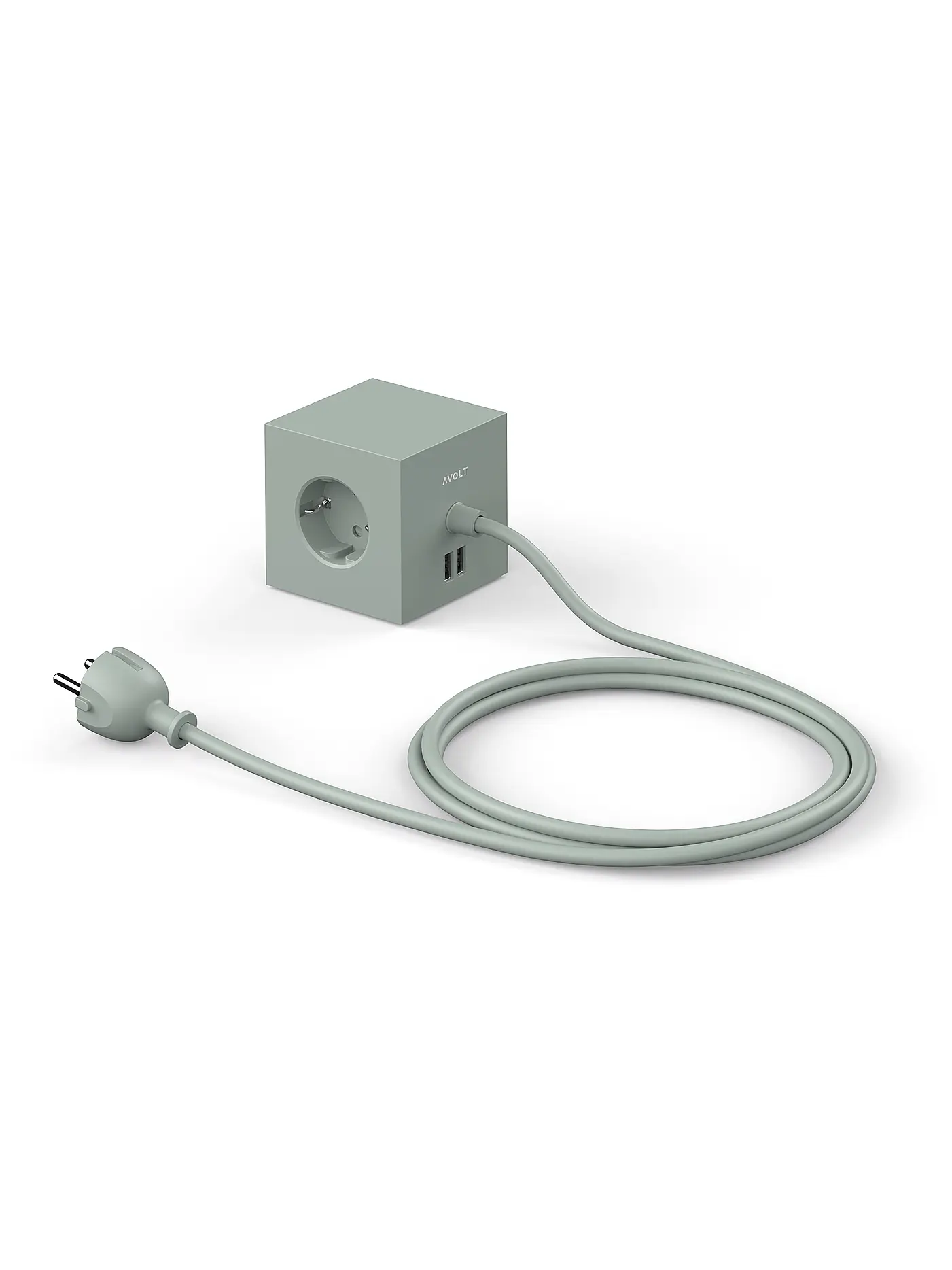 AVOLT | Mehrfachsteckdose Square 1 F 1.8MT Oak Green | 